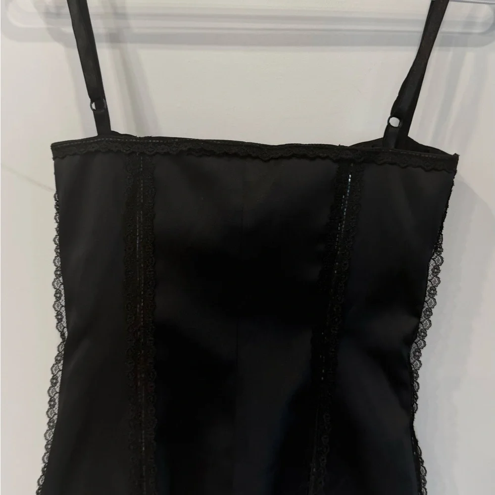 St. John Black Satin BUSTIER CORSET Top US 0- 2 - Picture 7 of 12